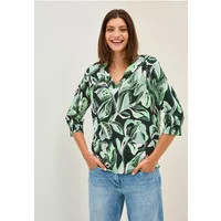 Cecil Damen Gemusterte Baumwollbluse in Grün, Gr: L | CECIL DE