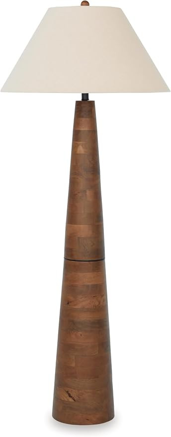 Signature Design by Ashley Danset Contemporary Wood Floor Lamp with 3-Way Switch, Light Brown | Amazon (US)