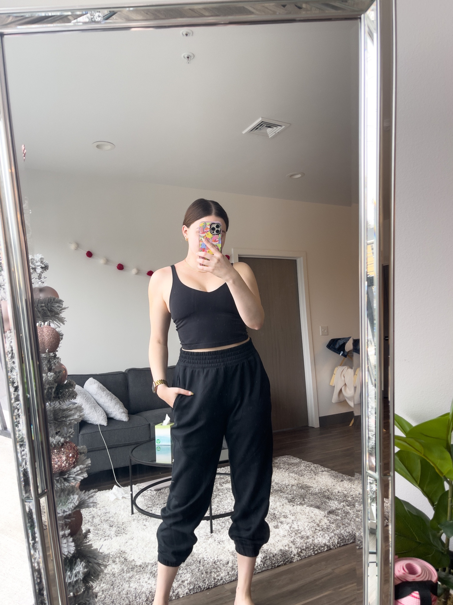 Ultra casual loungewear in black. Featuring my favorite lululemon tank and sweatpants!

I’m wearing size 8 top and size L pants 

#LTKFind #LTKfit #LTKunder100