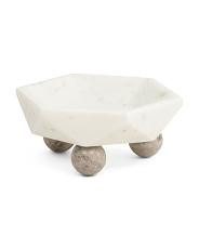 10x4 Marble Hexagon Bowl With Ball Feet | TJ Maxx