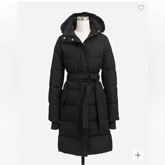 J.Crew Factory Long belted puffer jacket | Poshmark