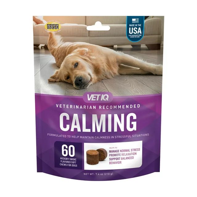 VetIQ Calming Support Supplement Soft Chews for Dogs 60ct 7.4oz | Walmart (US)