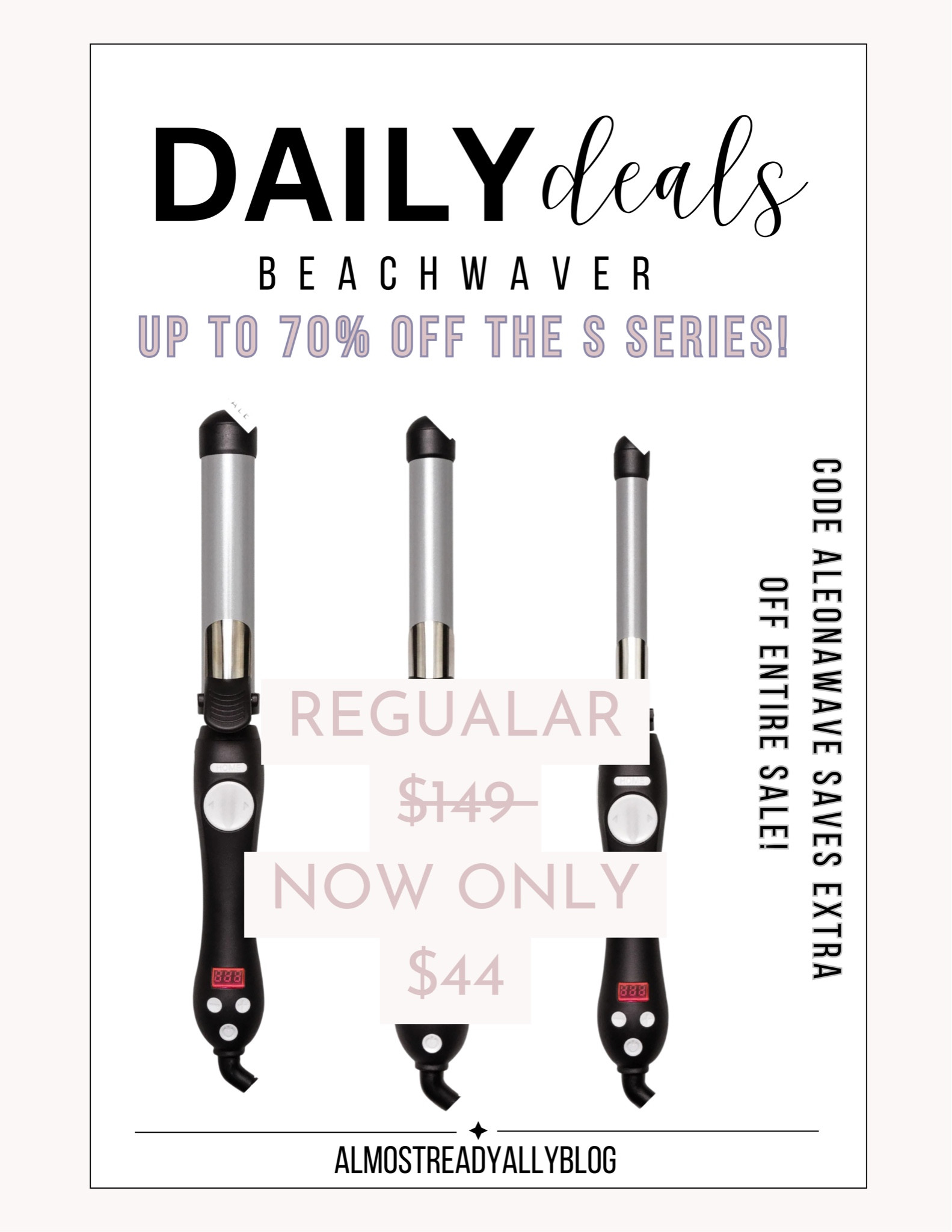 Beachwaver spring cleaning sale! Up to 70% off! You can Use code ALEONAWAVE on top of sale! 🌸😘

#LTKunder50 #LTKFestival #LTKGiftGuide