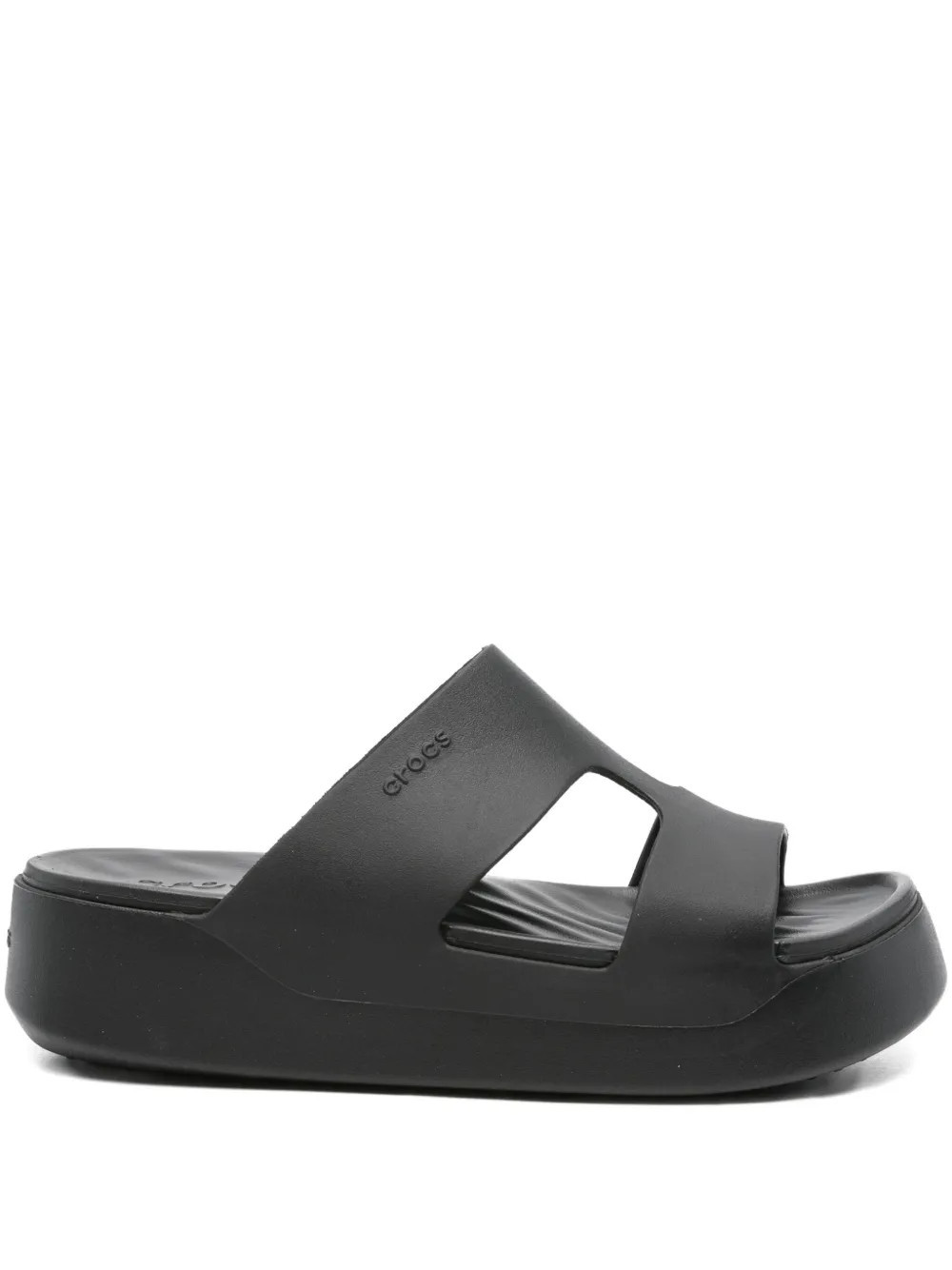 Crocs platform double-strap slides - Black | Farfetch Global
