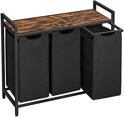 VASAGLE Laundry Hamper, Laundry Basket, Laundry Sorter with 3 Pull-Out and Removable Bags, Shelf,... | Amazon (US)
