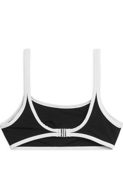 Contrast Bikini Top - Black/White - Ladies | H&M GB | H&M (UK, MY, IN, SG, PH, TW, HK)