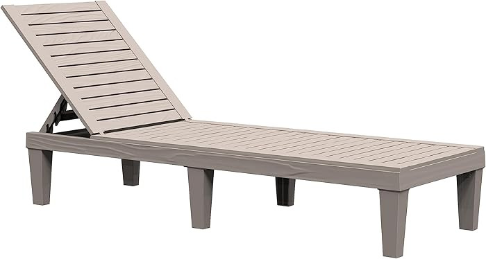 Nice C Lounge Chair, Pool Patio Lounge Chair, Outdoor Resin Chaise Sun Lounge, 5-Reclining Level ... | Amazon (CA)