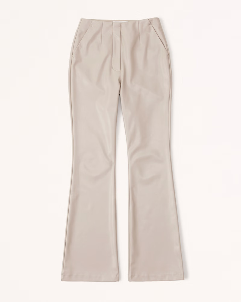Women's Curve Love Vegan Leather Slim Flare Pants | Women's New Arrivals | Abercrombie.com | Abercrombie & Fitch (US)