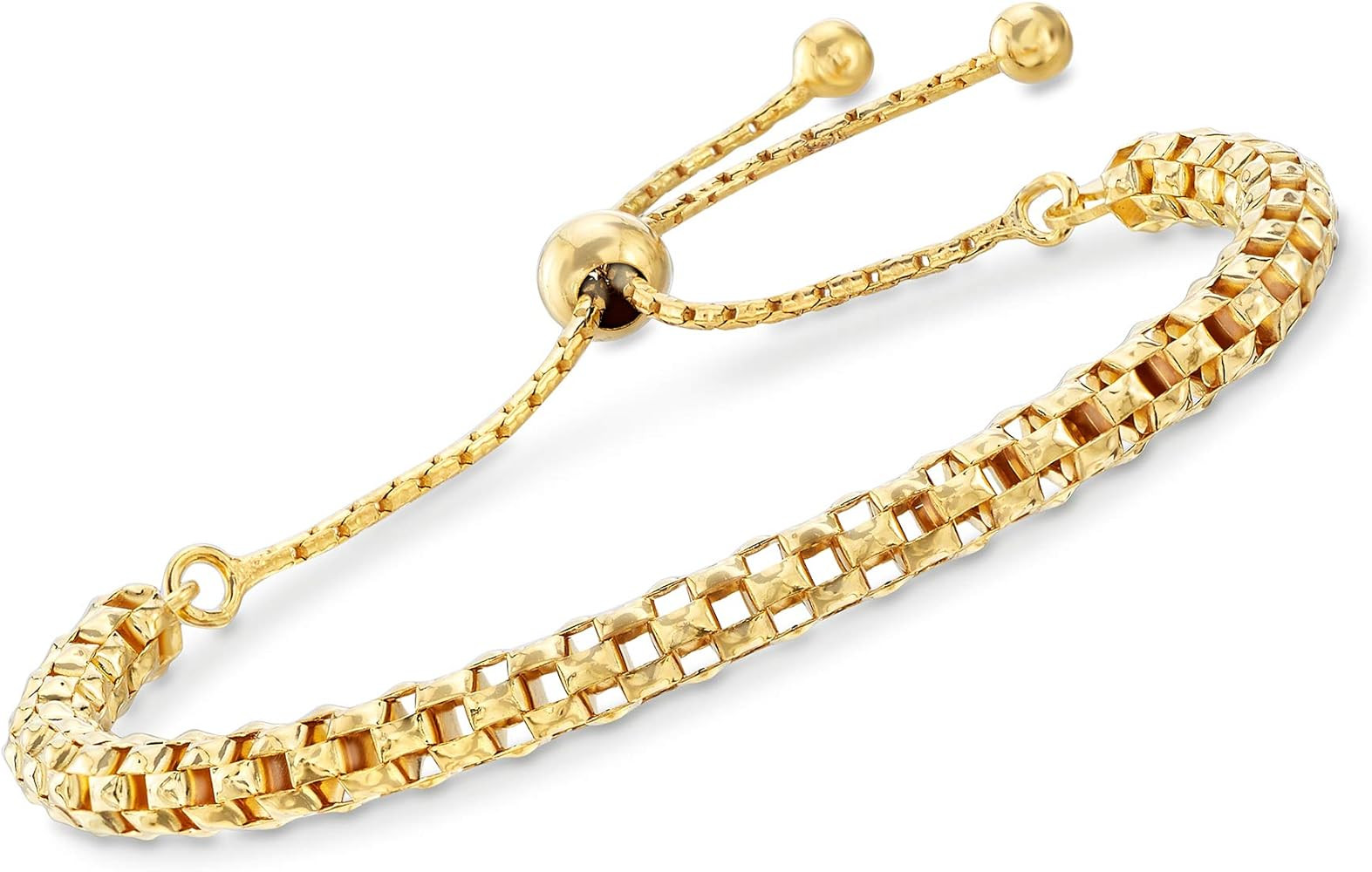 Ross-Simons Italian 18kt Gold Over Sterling Mesh Bolo Bracelet | Amazon (US)