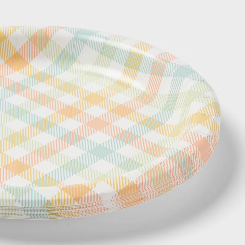 20ct Easter Plaid Dinner Plates - Spritz™ | Target