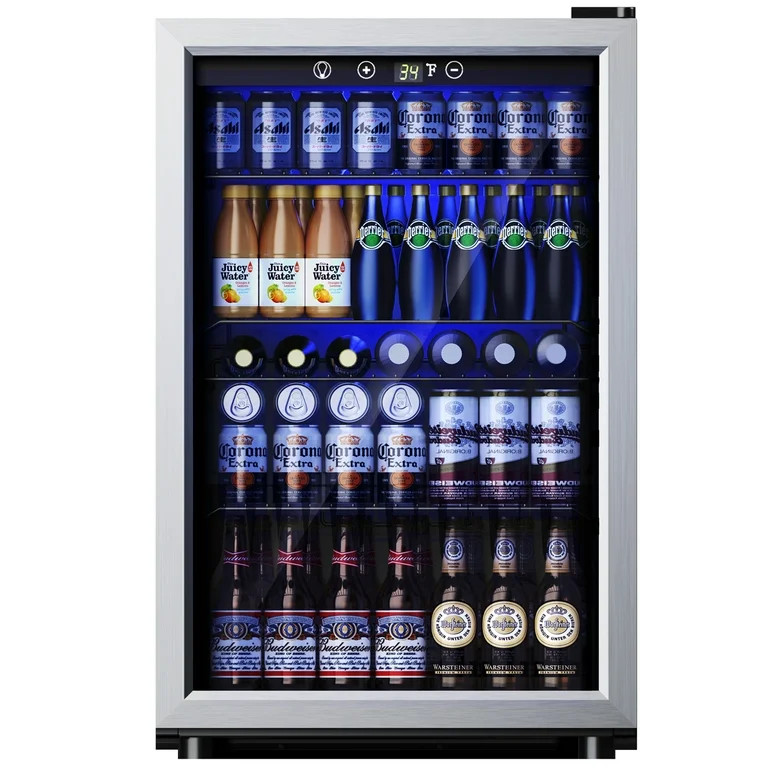 Simzlife 150 Can Beverage Refrigerator Cooler, 4.5 Cu.Ft Drink Fridge for Soda Wine Beer, Adjusta... | Walmart (US)