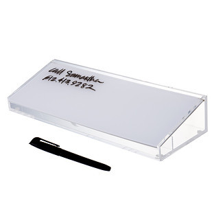 russell—hazel® Acrylic Dry Erase Organizer Clear/White | The Container Store