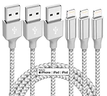 Amazon.com: iPhone Charger 3 Pack 10 ft Apple MFi Certified Lightning Cable Nylon Braided Cable i... | Amazon (US)
