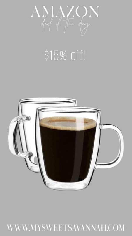 YUNCANG Double Wall Glass Coffee Mugs, (2-Pcak) 16 Ounces-Clear Glass Coffee Cups with Handle,Insulated Coffee Glass,Cappuccino Cups,Tea Cups,Latte Cups,Beverage Glasses Heat Resistant
Amazon daily deal 

#LTKhome #LTKfindsunder50 #LTKsalealert