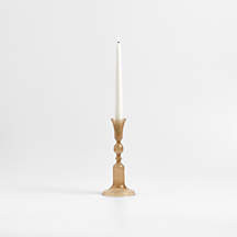 Milano Medium Amber Glass Taper Candle Holder 9.3" + Reviews | Crate & Barrel | Crate & Barrel