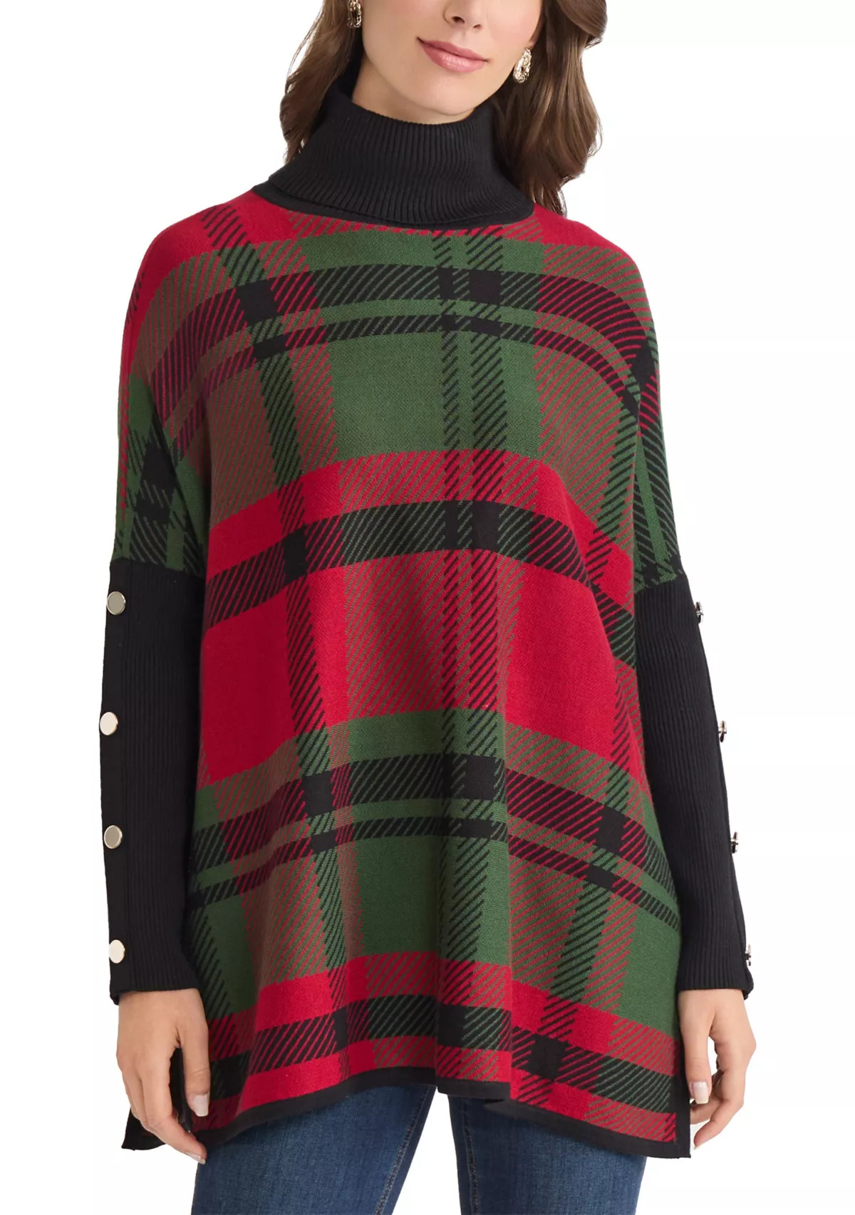 Women's Long Sleeve Turtleneck Poncho | Belk