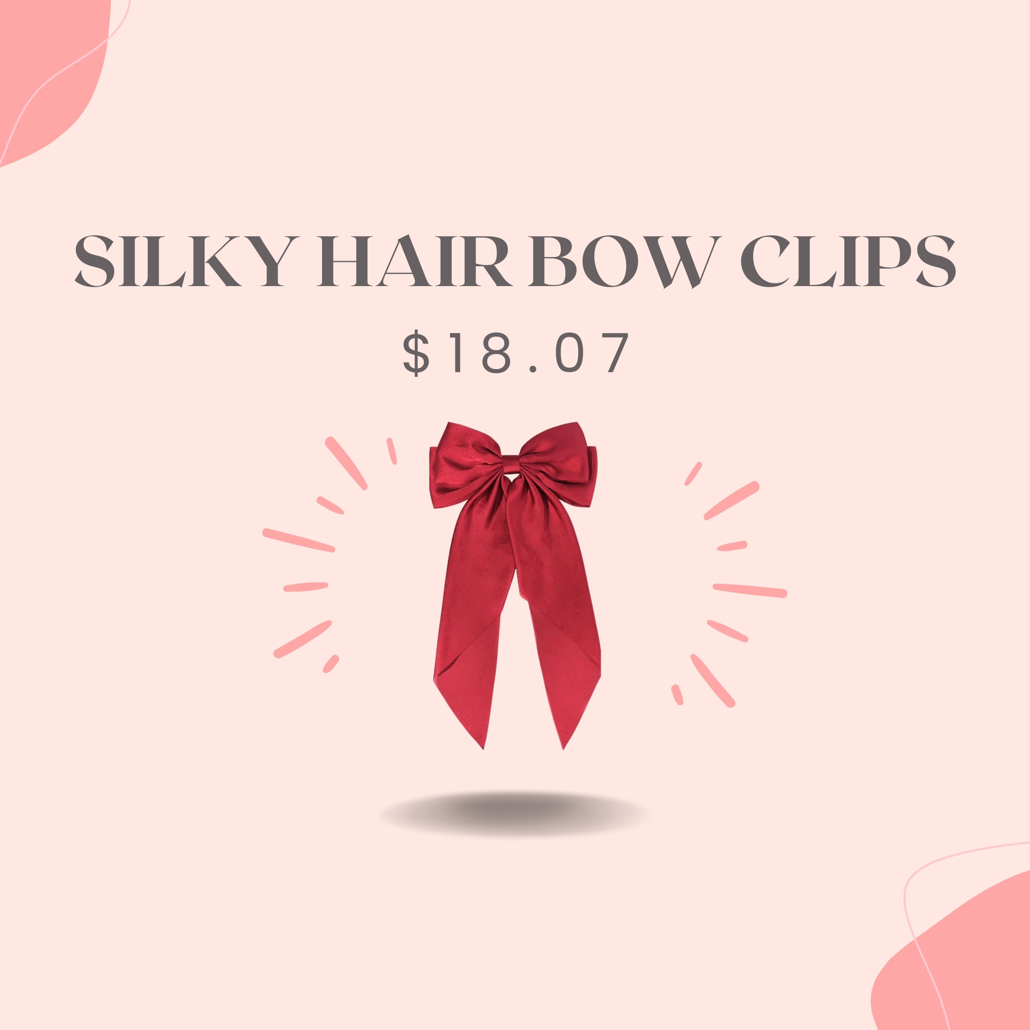 These silky hair bow clips are the PERFECT addition to your holiday outfits this year! 

Available in a pack of 3 (burgundy, white, and black) for under $20, these adorable hair bows clip easily into your hair to elevate any look. I’m obsessed and truly can’t stop wearing them BAHA! 

Snag them on Amazon prime to get them before Christmas🎀

#LTKHoliday #LTKGiftGuide #LTKbeauty