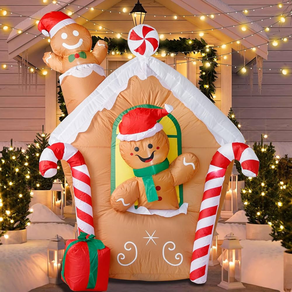 Ciaell 5.5Ft Christmas Gingerbread Inflatable - Christmas Inflatable Yard Decorations - Christmas... | Amazon (US)