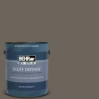 BEHR ULTRA 1 gal. #N360-6 Patio Stone Extra Durable Satin Enamel Interior Paint & Primer 775301 -... | The Home Depot
