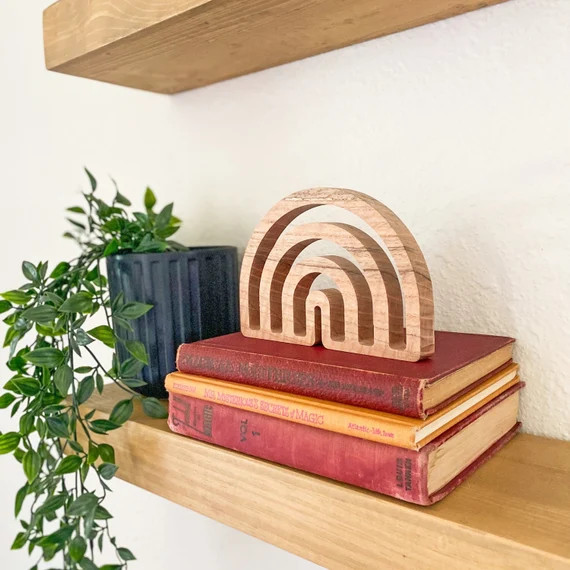 Wood Rainbow Shelf Decor  Carved Rainbow  Boho Nursery  | Etsy | Etsy (US)
