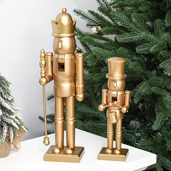 2 Pcs Christmas Nutcracker Ornaments 15'' 10'' Traditional Nutcracker Figures Christmas Decor Sol... | Amazon (US)