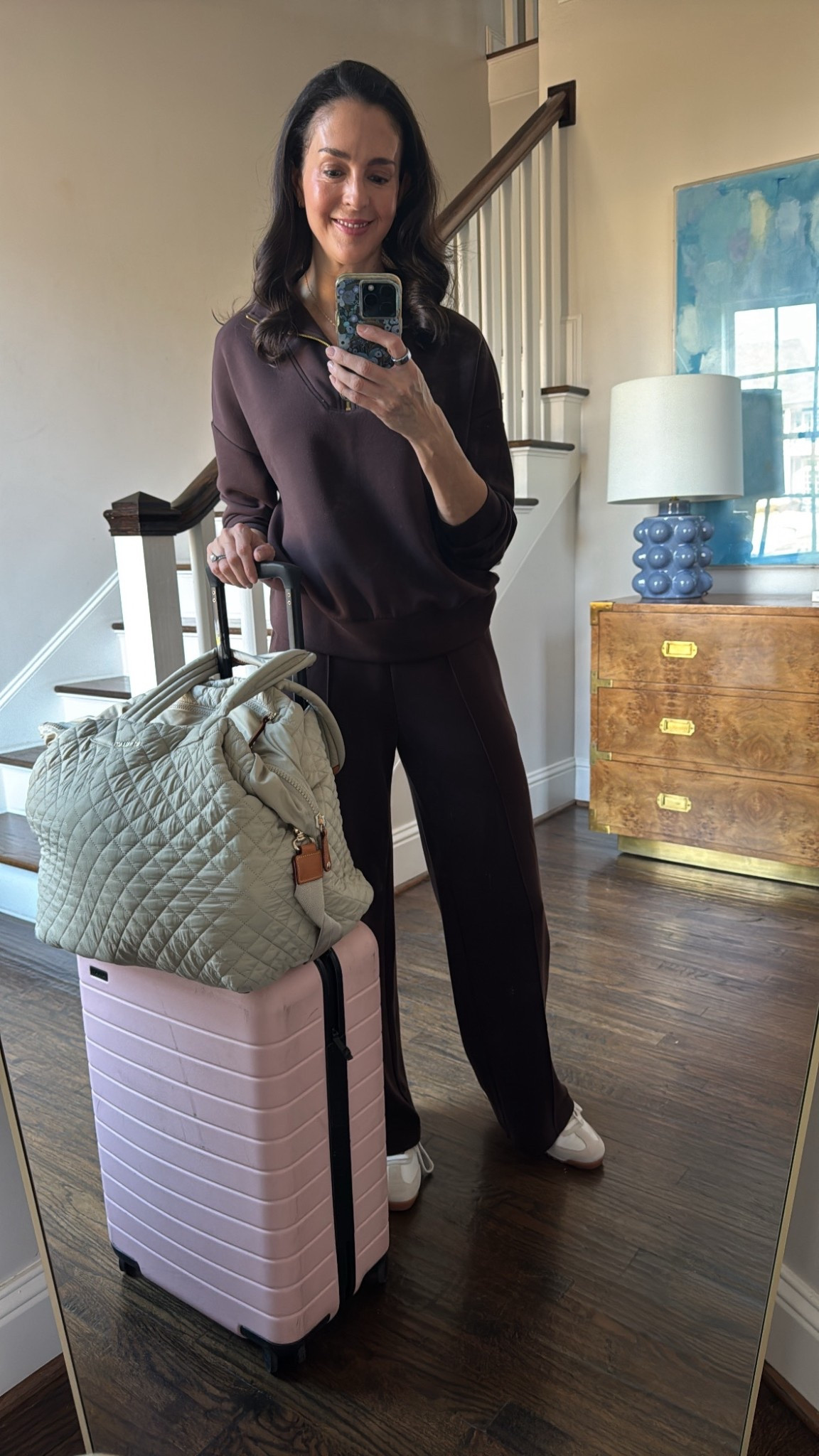 Travel day. This set runs large—consider sizing down. I’m wearing an XS in both pieces.

#LTKOver40 #LTKootd #LTKTravel