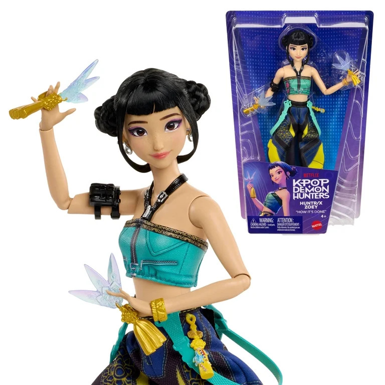 KPop Demon Hunters HUNTR/X Zoey Fashion Doll in Removable Look with Themed Movie Accessories | Walmart (US)