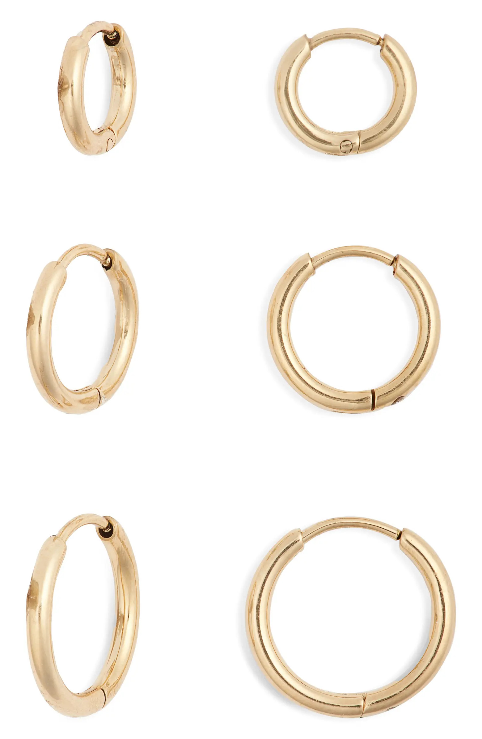 Set of 3 Waterproof Huggie Hoop Earrings | Nordstrom