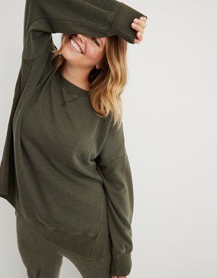 Aerie Good Vibes Oversized Sweatshirt | American Eagle Outfitters (US & CA)