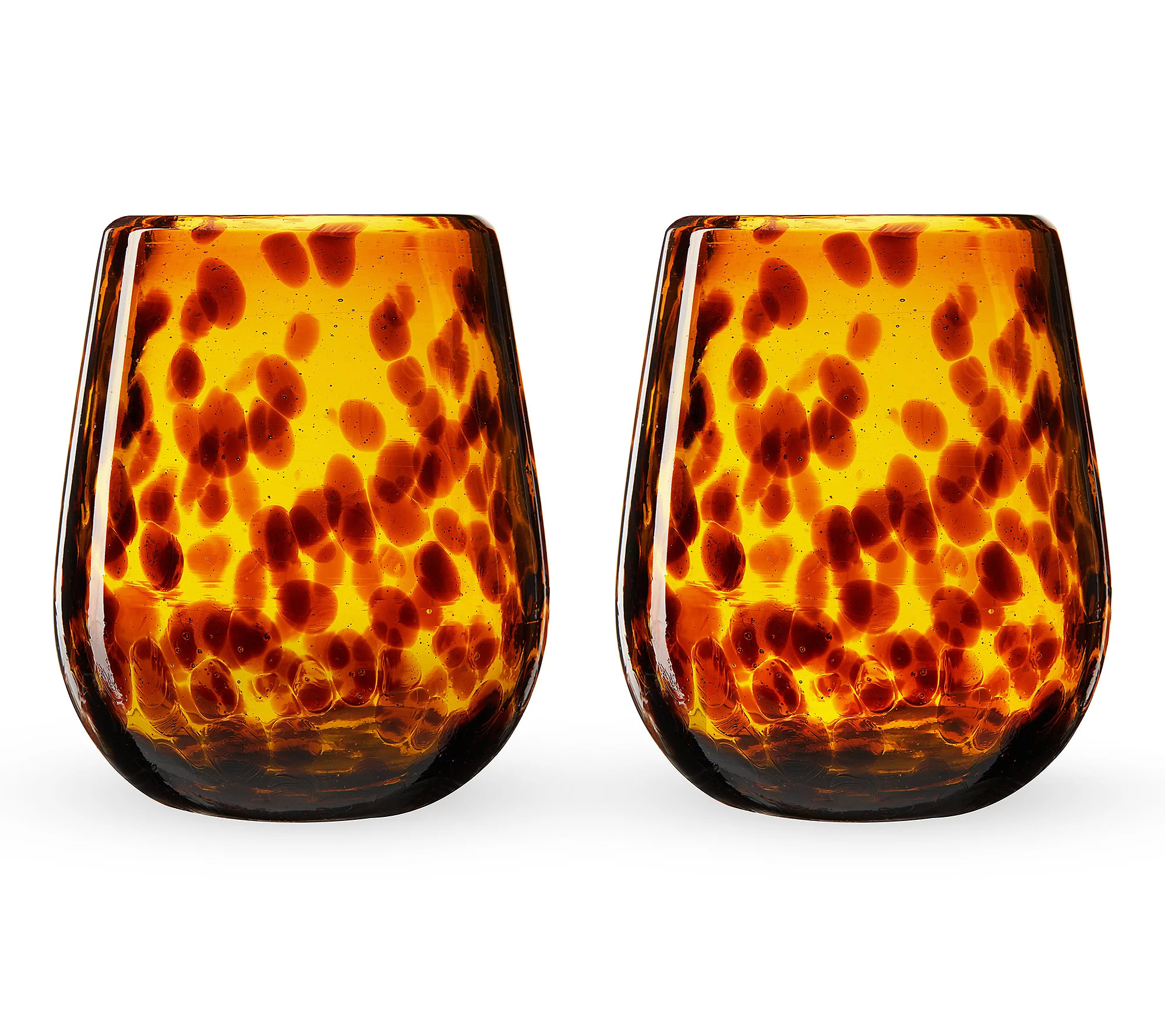 Twine Tortuga Recycled Stemless Set of 2 Wine G lass | QVC
