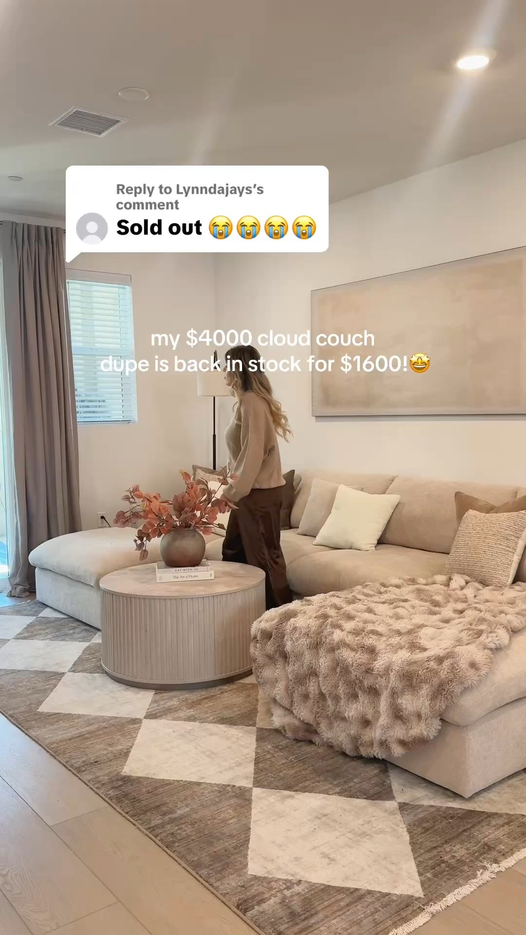 The Cloud Couch look without the designer price tag ☁️🤍 

This Wayfair Cloud Couch dupe is one of my favorite living room finds. I chose the beige chenille and the 155-inch oversized sectional, and it gives our space that cozy, elevated, designer-inspired look I was going for without the Restoration Hardware price tag.

If you’ve been searching for a Cloud Couch dupe, Restoration Hardware Cloud Couch alternative, Wayfair sectional, oversized sectional, deep seat sofa, neutral sectional, beige couch, or affordable luxury living room furniture, this is such a good option to consider.

I love how the oversized silhouette makes the living room feel warm, cozy and inviting while still looking clean and elevated. The neutral beige color works beautifully with warm modern, organic modern, minimalist and neutral home decor🤍

This is the kind of couch I wanted for everyday family life — oversized enough to stretch out, comfortable enough for lounging, and neutral enough to work with so many different decorating styles. If you’re decorating a neutral living room, cozy family room, modern living room or organic modern home, this sectional gives you that high-end look for significantly less.

☁️ Cloud Couch dupe
🤍 Wayfair couch & sectional
🤍 155-inch sectional
🤍 Beige chenille sofa
🤍 Oversized sectional couch
🤍 Neutral living room furniture
🤍 Restoration Hardware Cloud Couch alternative
🤍 Affordable designer-inspired furniture
🤍 Cozy living room ideas
🤍 Warm neutral home decor
🤍 Modern living room ideas
🤍 Family room furniture
🤍 Designer look for less

Everything from my living room is linked on LTK so you can shop the look. 🤍

#cloudcouch  #cloudcouchdupe  #wayfairfinds  #wayfairhome  #wayfairsectional  #sectionalcouch #neutralsofa  #neutrallivingroom  #livingroomdecor  #livingroomideas #cozylivingroom  #neutralhomedecor #organicmodernhome  #warmneutralhome  #ltkhome #ltkfinds

#LTKHome #LTKSeasonal #LTKU