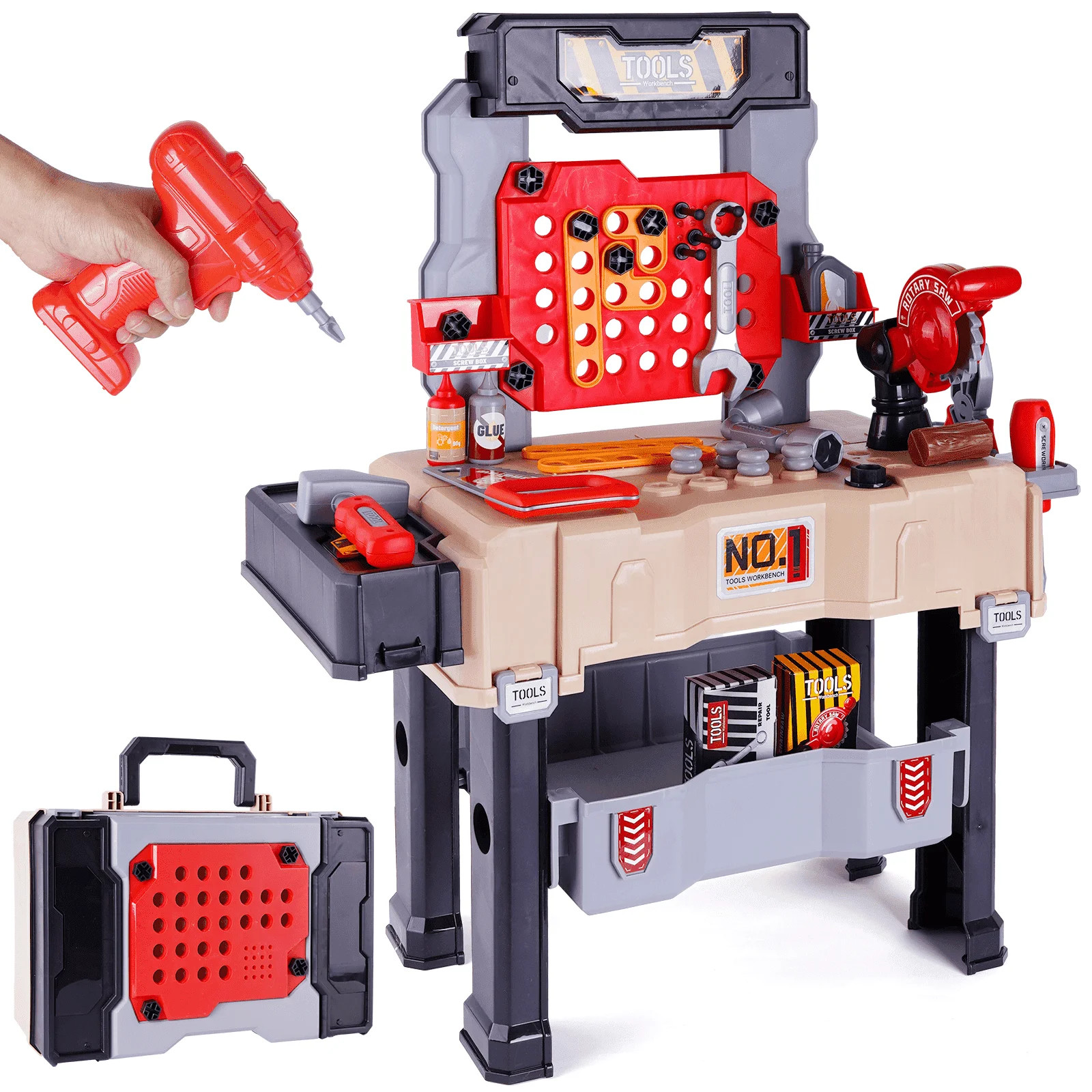 Kids Tool Set Bench, Toddler Tool Set Workbench with Realistic Tools and Electric Drill, STEM Pre... | Walmart (US)