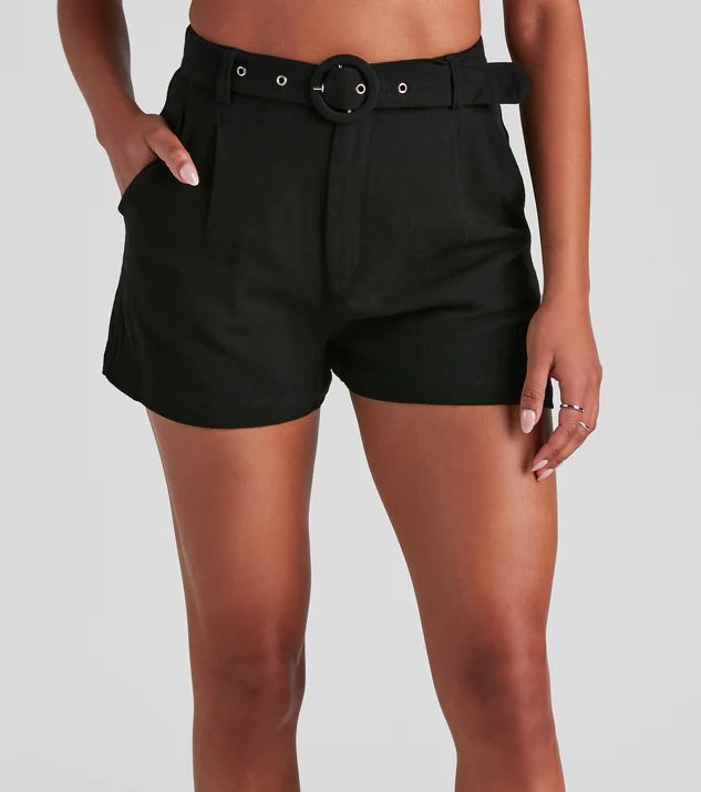 Casual High Waist Linen Shorts | Windsor Stores
