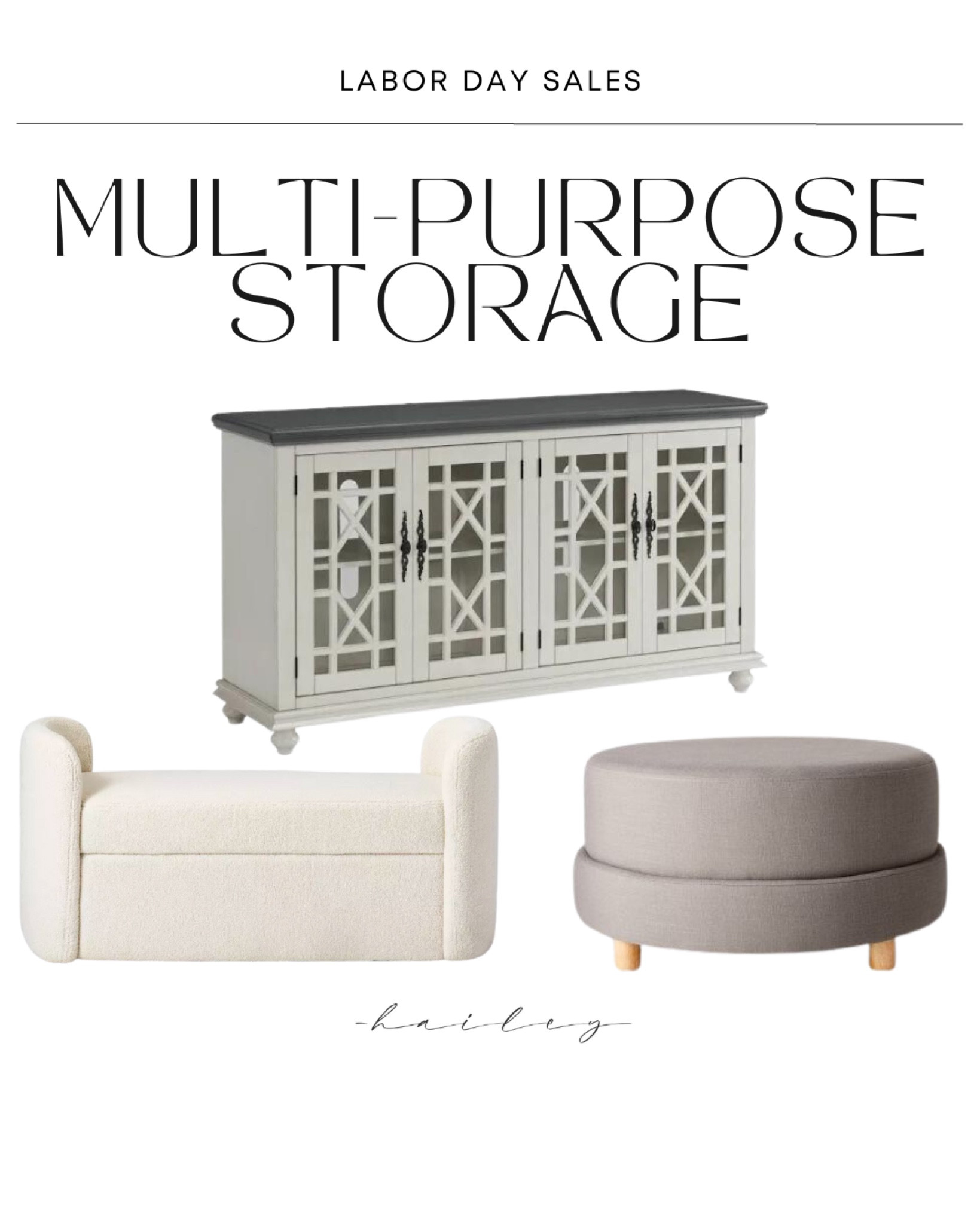 Labor Day Sales! With Labor Day fast approaching, it's the perfect time to seize some fantastic deals for your home. 

🔅 Today’s Labor Day Deals:  Multi-Purpose Storage! 🔅

Shop ottomans and media chests. Storage benches and more  

Labor Day Sales 2023! 🤍🩶

September 4th, 2023, marks the date for Labor Day, and I've put together an exclusive list of the best home deals from major online retailers. Everyone loves a good bargain, especially when shopping for their home. 

Whether you're looking to start your holiday shopping early or revamp your closet for the fall season, this post has got you covered. Don't miss out on any of these incredible home deals - visit my Chic Style Blog, haileyefeldman.com, & check out the top picks to keep in mind.

#LTKhome #LTKFind #LTKsalealert