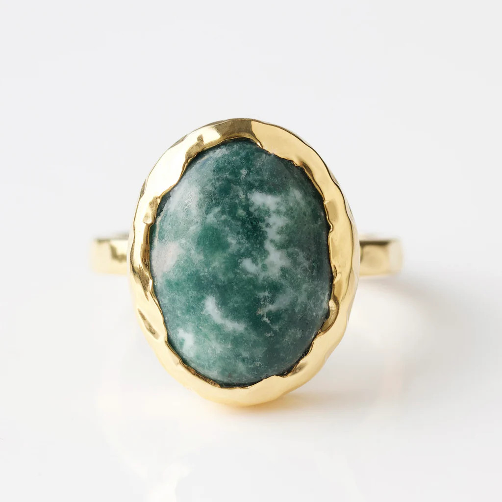 Molten Organic Snowflake Jade Ring | Carrie Elizabeth