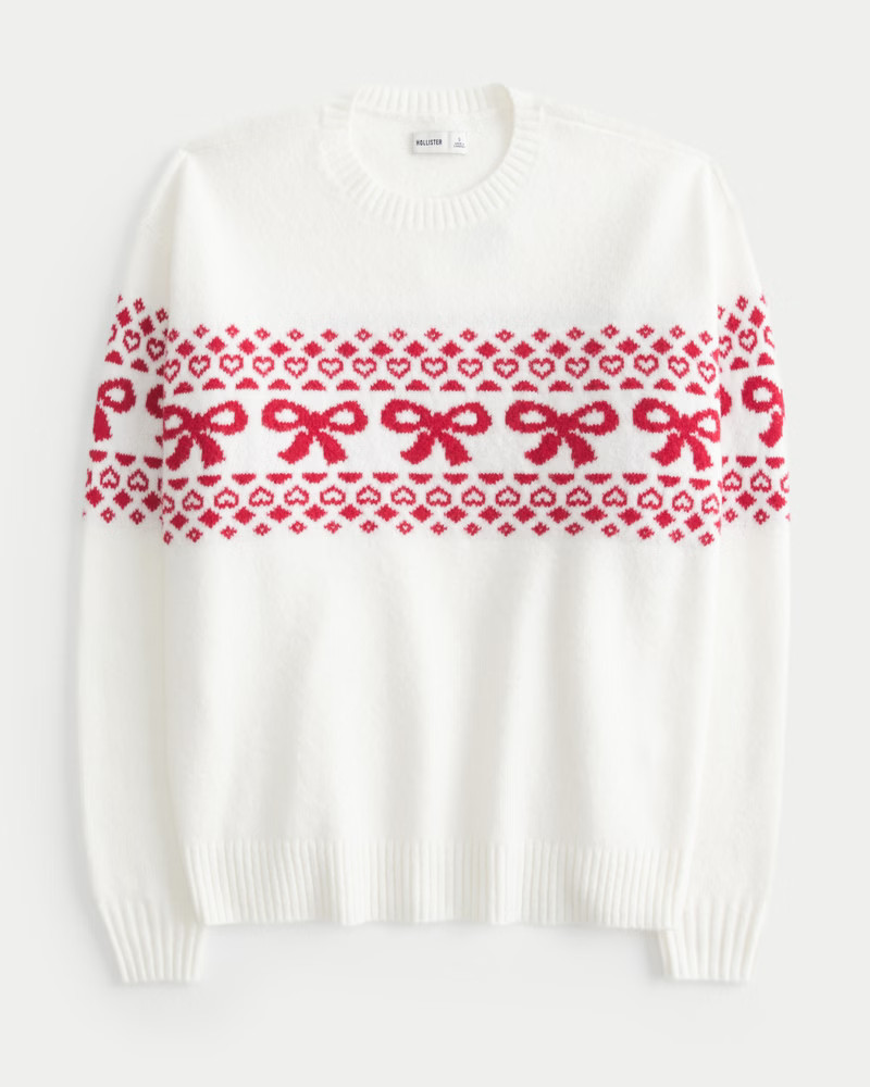 Hollister Comfy Cloud Bow Graphic Crew Sweater | Hollister (US)