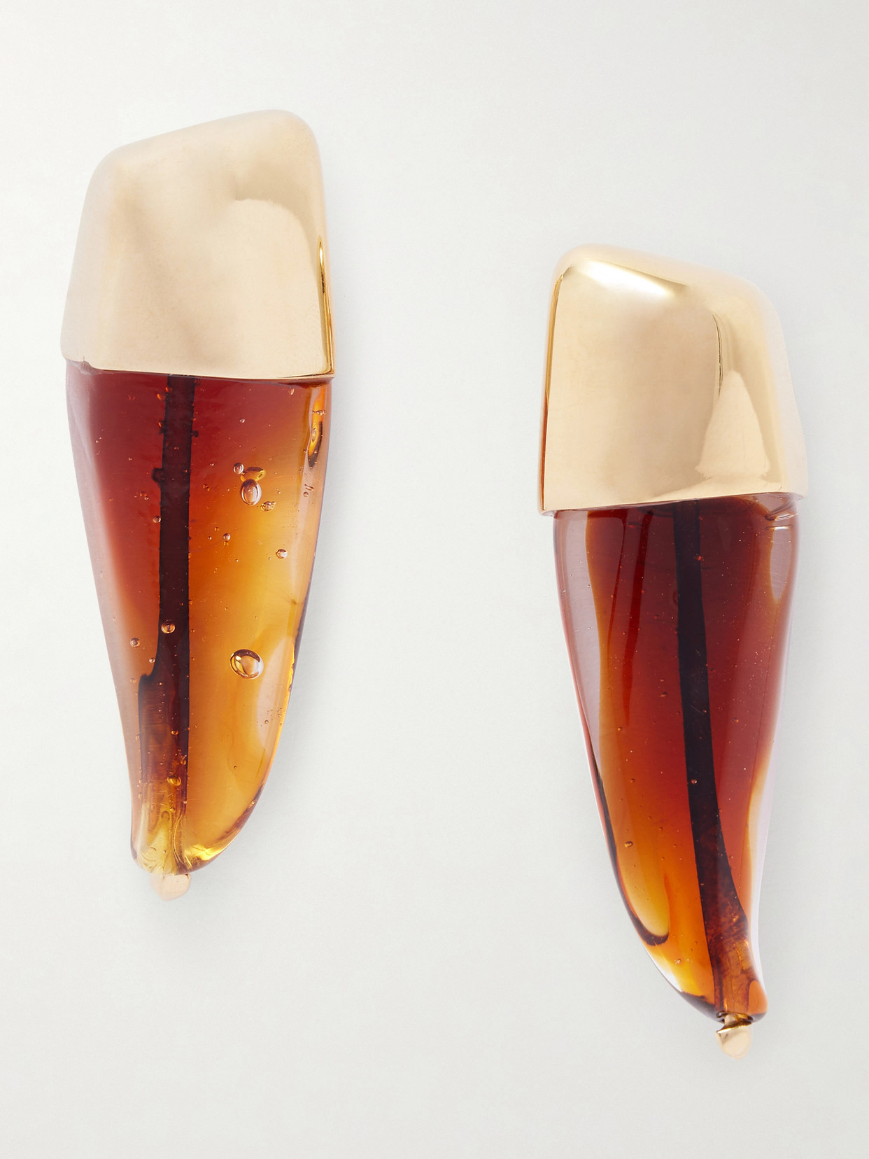 Bottega Veneta - Gold-tone And Glass Earrings - One size | NET-A-PORTER (US)