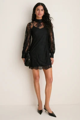 Black Lace Adalyn Mini Dress | Tuckernuck (US)
