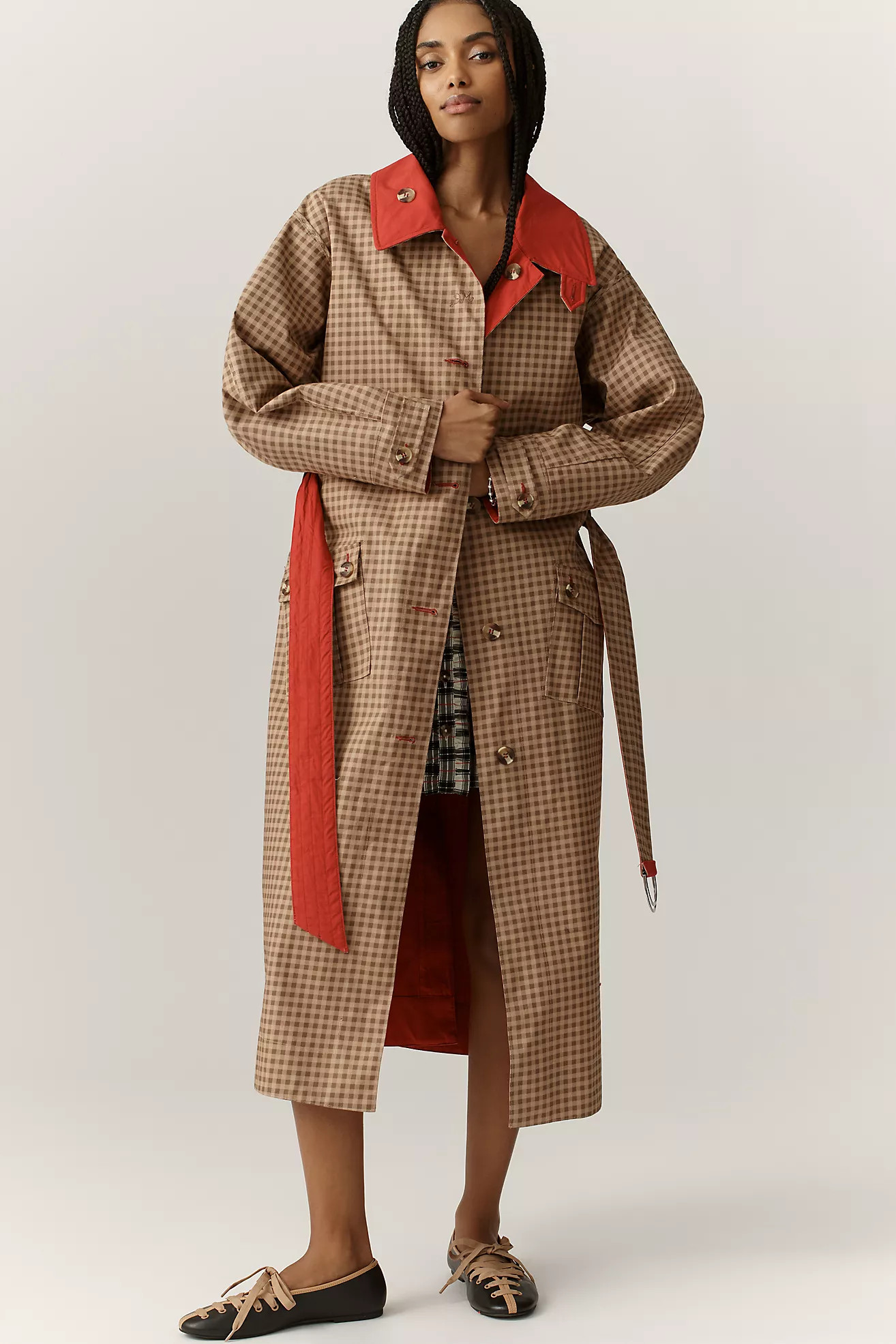 Damson Madder Anja Reversible Organic Cotton Trench Coat | Anthropologie (US)