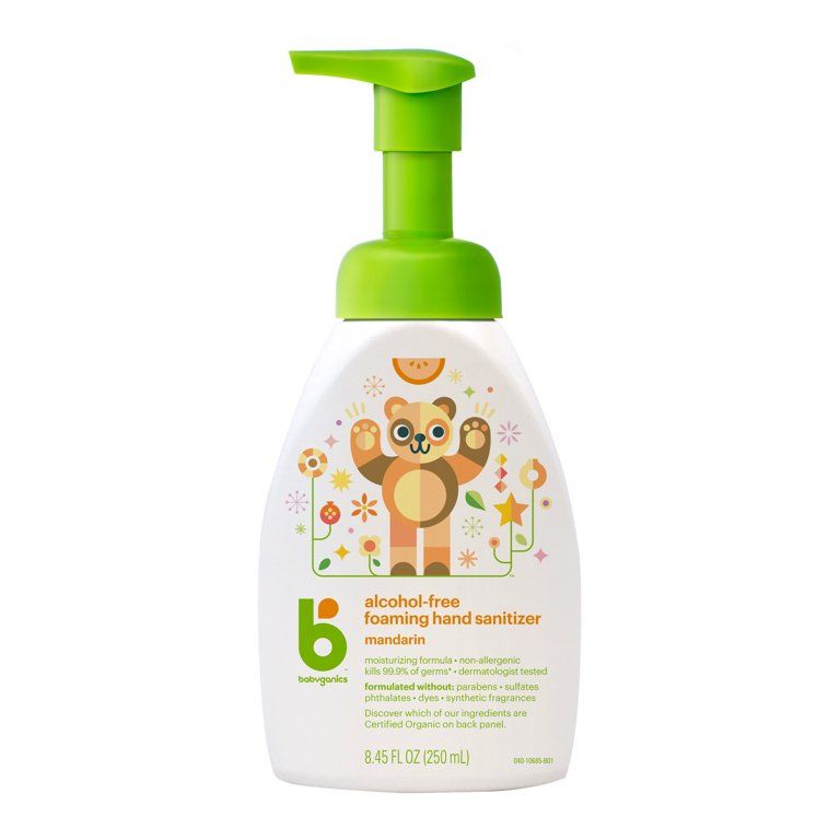 Babyganics Alcohol-Free Foaming Hand Sanitizer, Pump Bottle, Mandarin, 8.45 oz | Walmart (US)