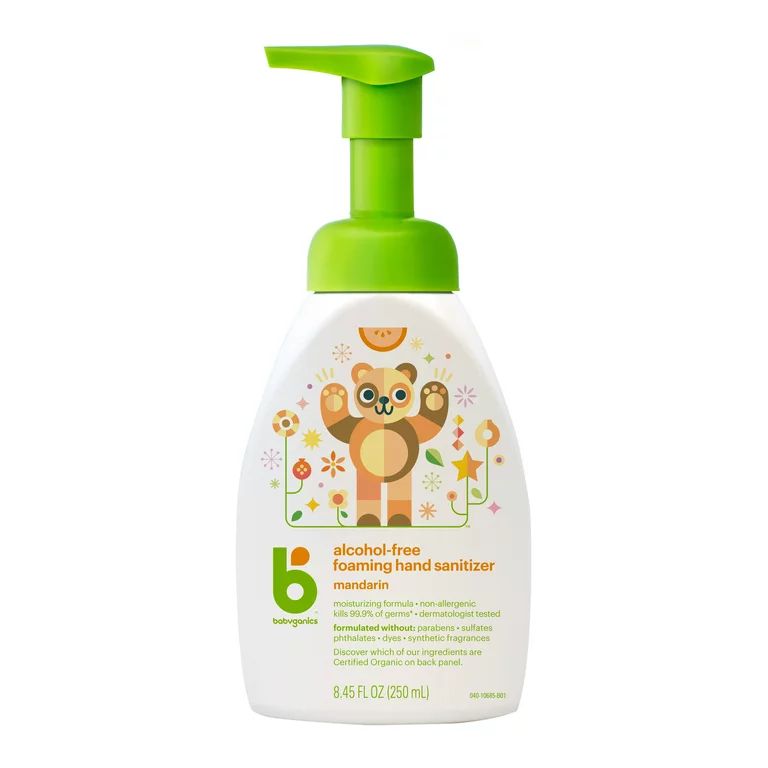 Babyganics Alcohol-Free Foaming Hand Sanitizer, Pump Bottle, Mandarin, 8.45 oz | Walmart (US)