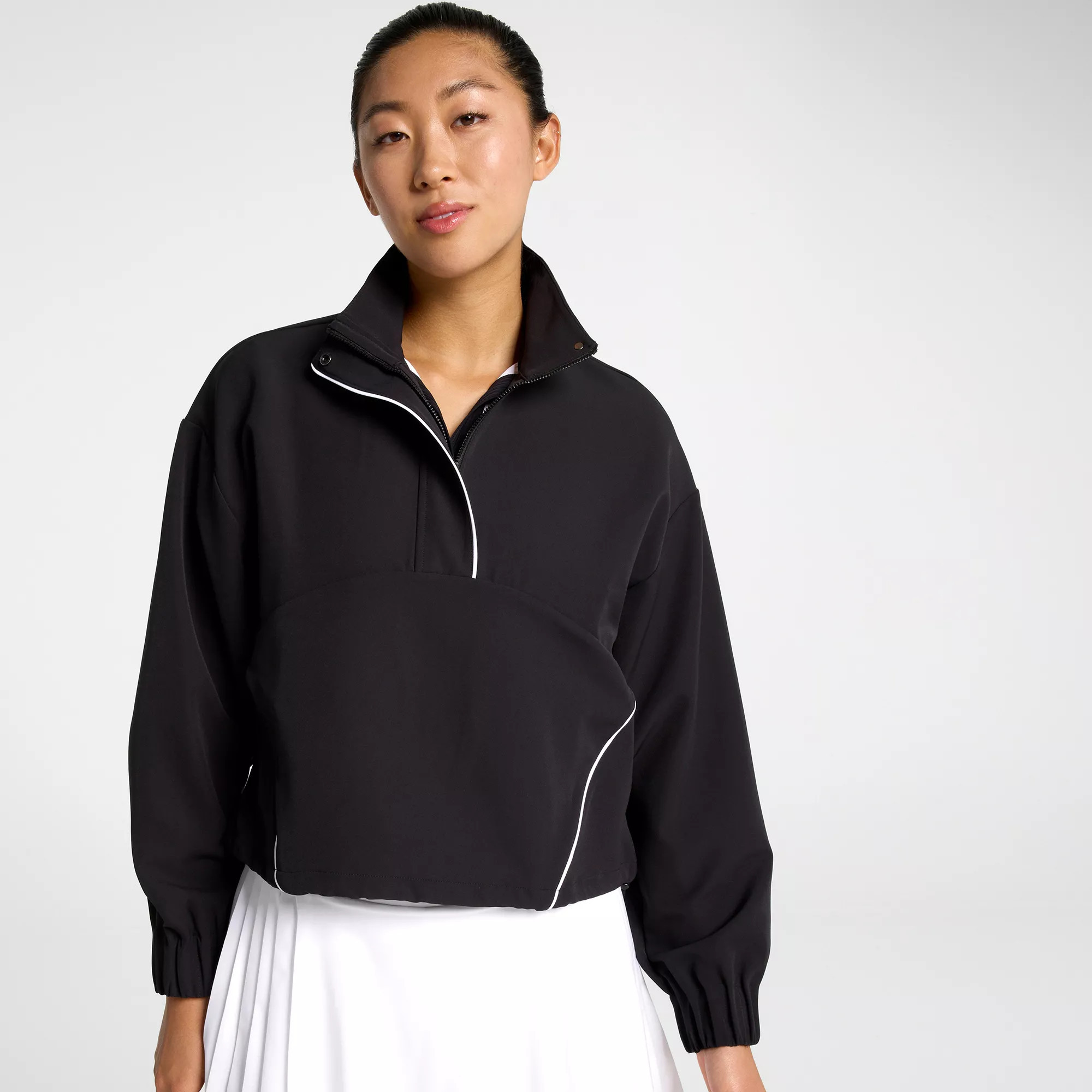 CALIA Women's Golf Woven 1/4 Zip, Medium, Pure Black | DICK'S Sporting Goods