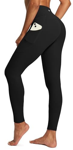 IUGA Tummy Control Leggings with Pockets for Women Workout Yoga Pants Black | Amazon (US)
