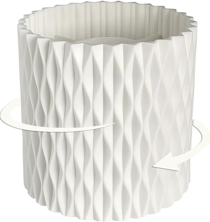 Rotating Pen Holder for Desk, 5 Slots Unique White Desk Organizer Easthetic Desktop Supplies and ... | Amazon (US)