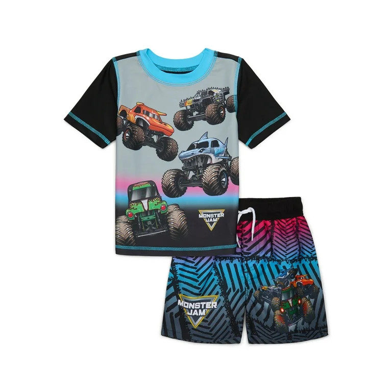 Character Toddler Boy Short- Sleeve Rash Guard and Swim Shorts Set, 2-Piece, Sizes 12M-5T - Walma... | Walmart (US)