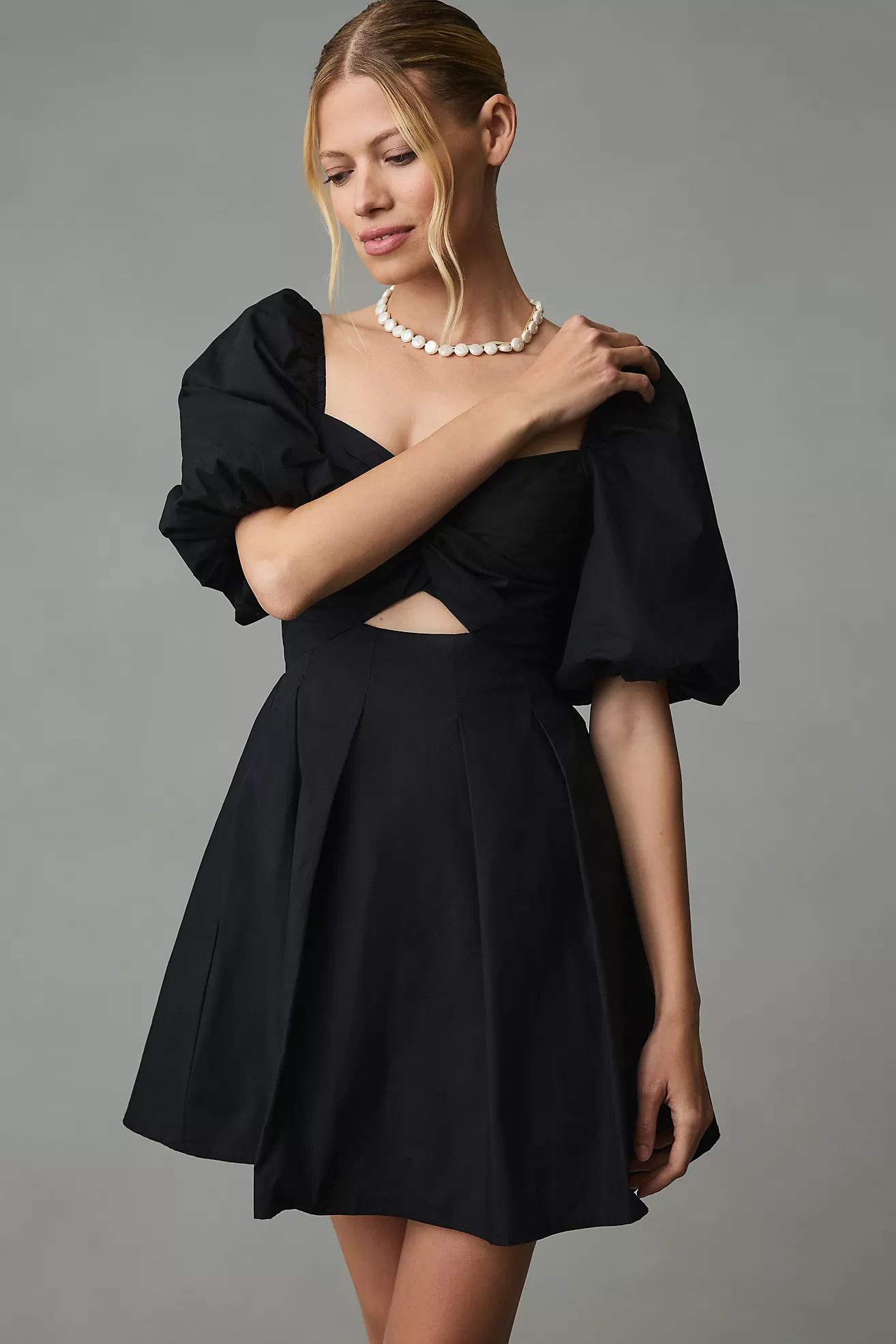 Moon River Puff-Sleeve Babydoll Dress | Anthropologie (US)