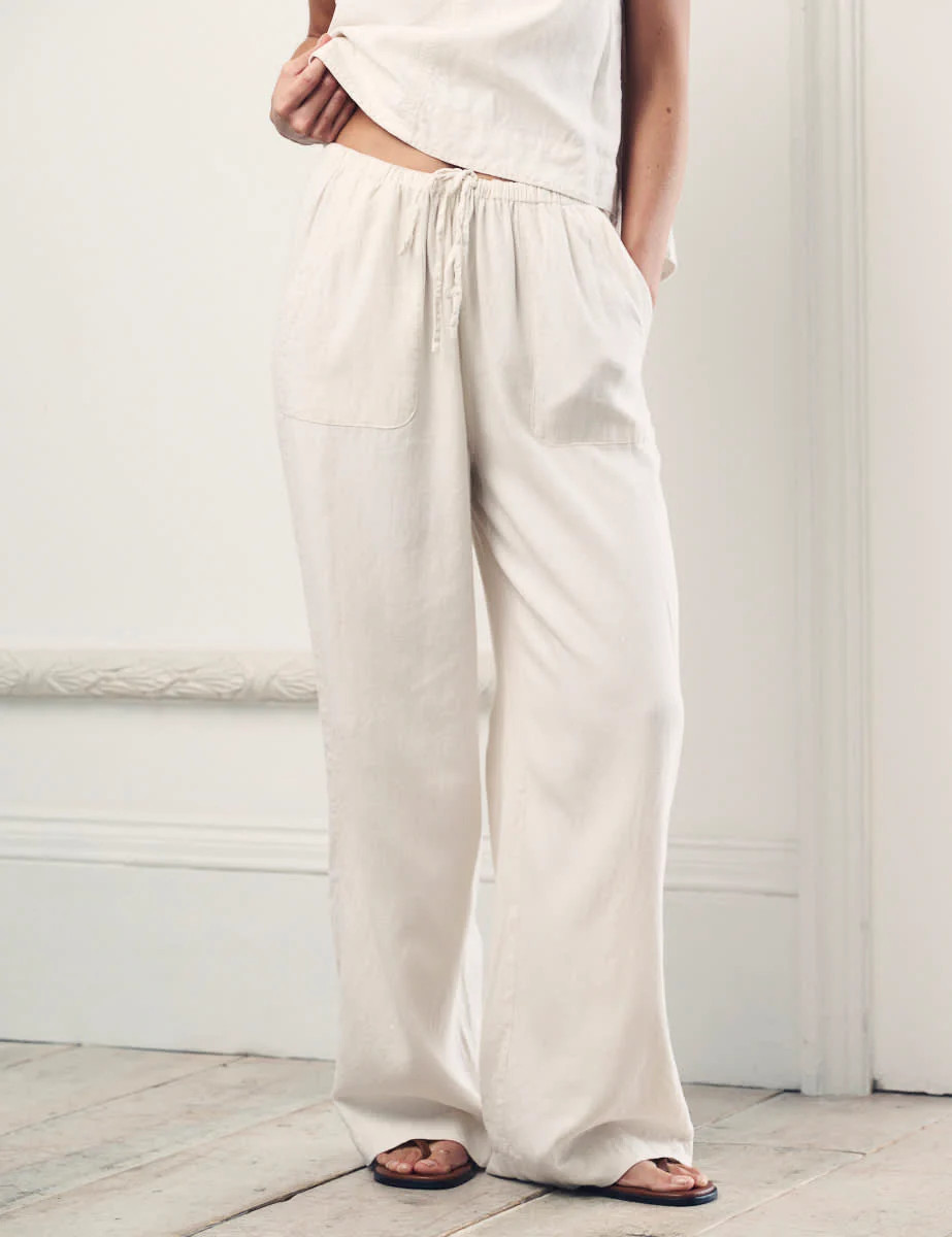 Cream Linen-blend Drawstring Trousers
  

  
    
      £45.50
      £65.00 | Nobody's Child