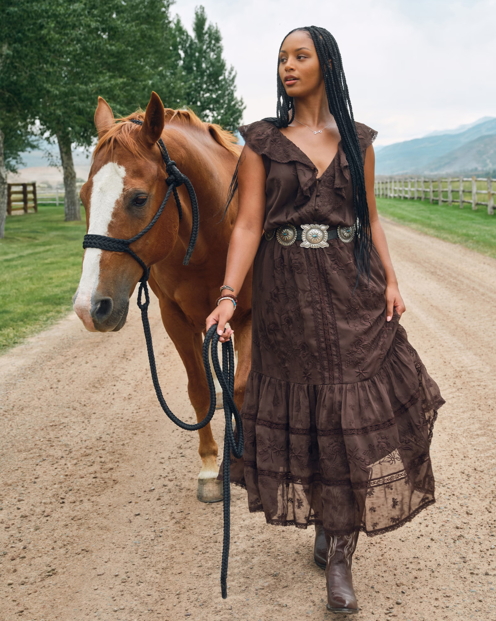 V-Neck Embroidered Tiered Maxi Dress | Abercrombie & Fitch (US)