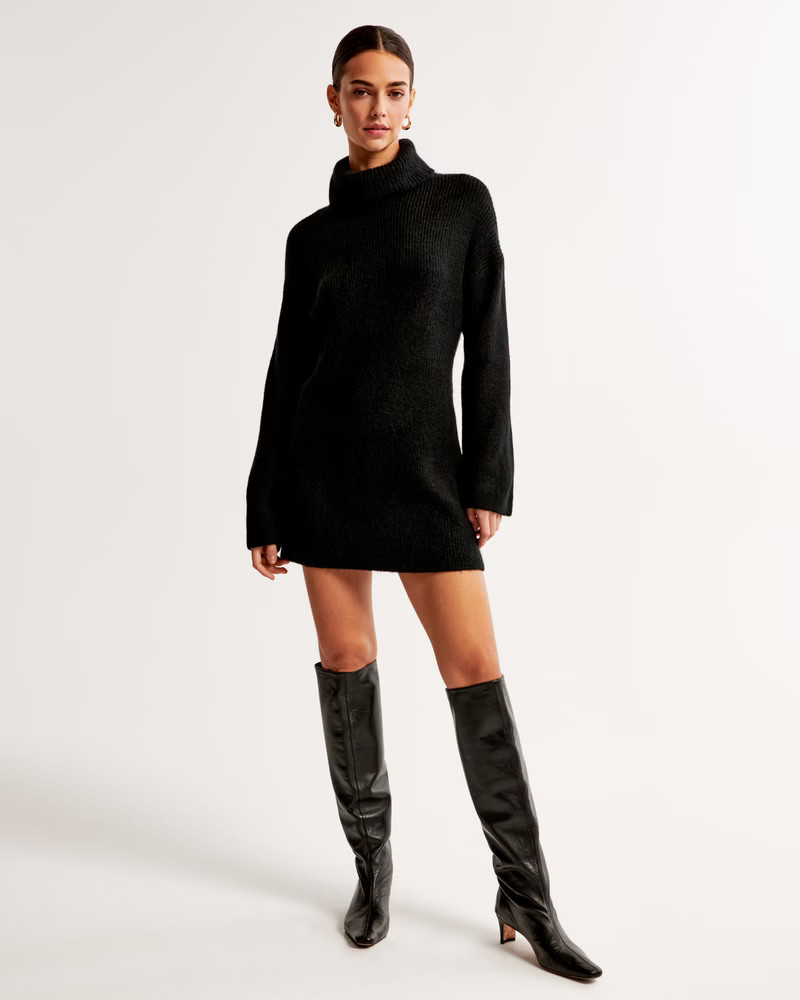 Long-Sleeve Turtleneck Mini Sweater Dress | Abercrombie & Fitch (US)
