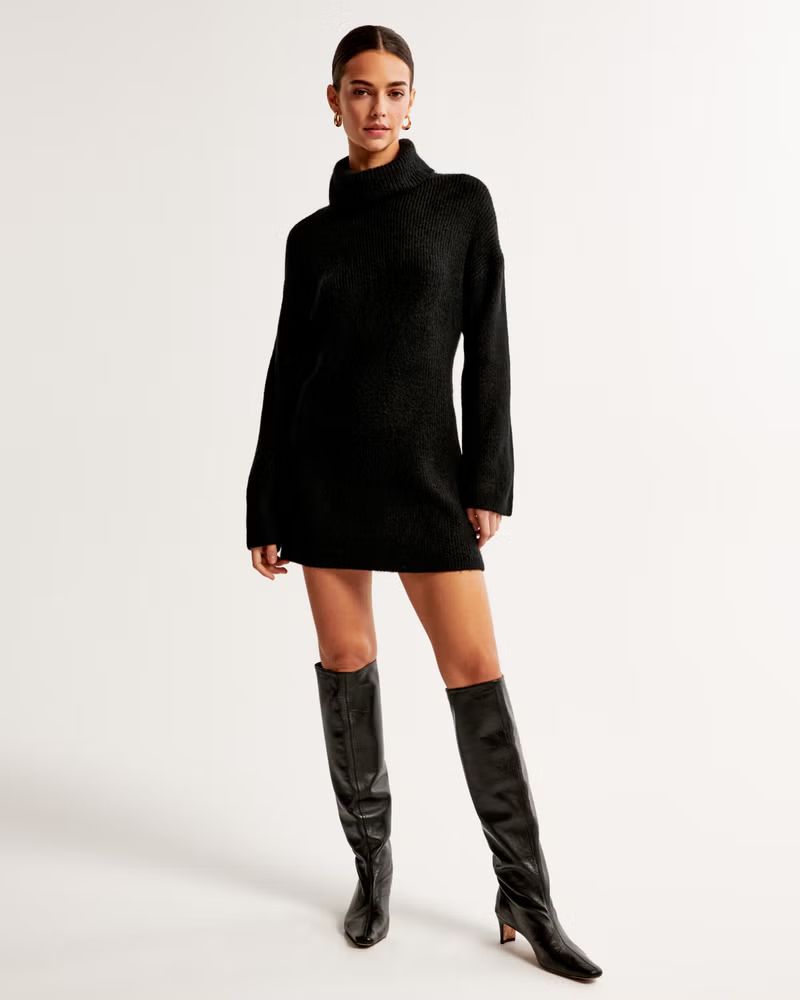 Women's Long-Sleeve Turtleneck Mini Sweater Dress | Women's Dresses & Jumpsuits | Abercrombie.com | Abercrombie & Fitch (US)